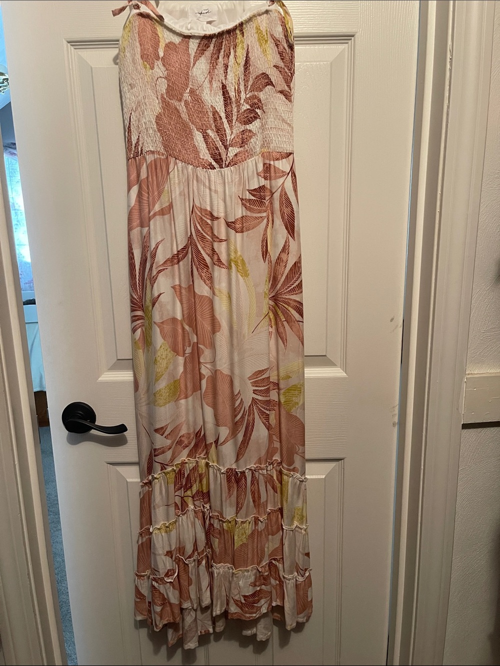 Soma Key Lime Leaf-Print Women’s Sundress with Tie Straps